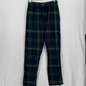 Polo Ralph Lauren Mens Pajama Pants Green Plaid Flannel Cotton Sleepwear Small